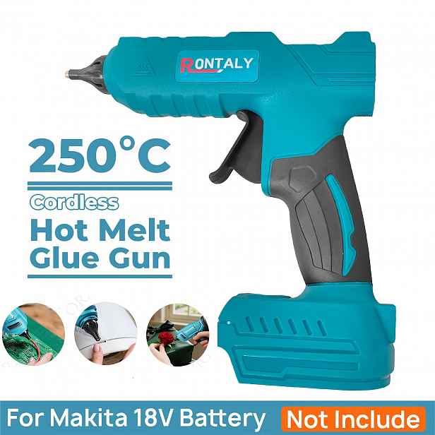 TEMU 100W Bezdrátová Pistole na Horké Lepidlo, Mini Přenosná Pistole na Horké Lepidlo Kompatibilní s Baterií Makita 18V, Řemesla, Dřevo, Sklo, Karty,