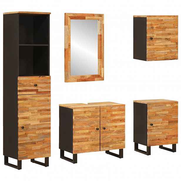 vidaXL Koupelnové sady 5 ks Přírodní 38 x 33 x 160 cm
