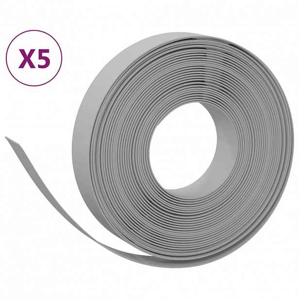 vidaXL Travní lemy 5 ks šedé 10 m 10 cm polyethylen