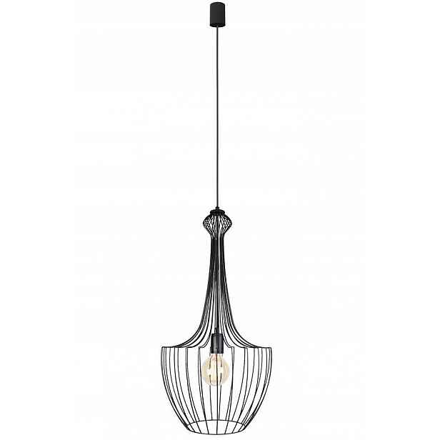 Závěsná lampa Luksor Černá Kovová Stínidlo 1xE27 37 cm Stropní Svítidlo Dům