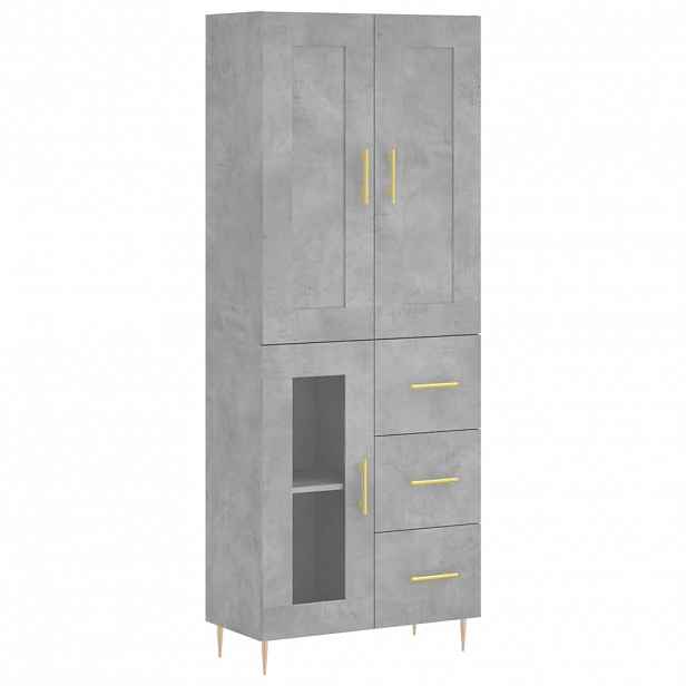 vidaXL Skříň highboard betonově šedá 69,5x34x180 cm kompozitní dřevo