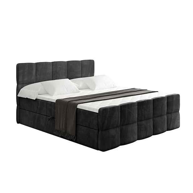 ALTDECOR KONTINENTÁLNÍ POSTEL s matrací H3 - LIRO-Z - 120x200 cm Černá
