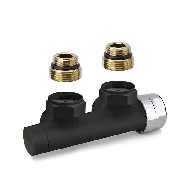 H ventil termostatický 1/2"×3/4" EK matný černý rohový