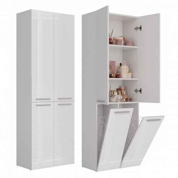 RAUMHIRSCH FURNITURE KOUZELNA SKŘÍŇKA Bílá, lesklá bílá 60/174/30