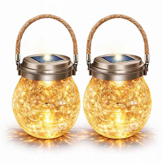 Solární Zahradní Lampa Sloik Solární lampa 20LED XXL 2 Kusy