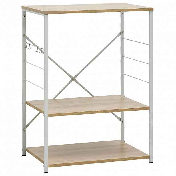 vidaXL Skříňka na mikrovlnku bílá a dub 60 x 39,6 x 79,5 cm kompozit