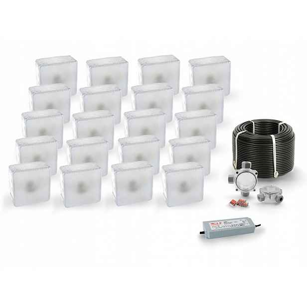 20 x Led nájezdové svítidlo 12V IP68 Bz 12x12 cm