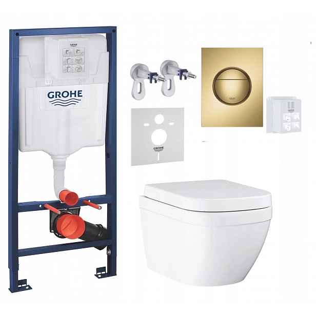 7v1 Wc Podomítkový Set, Stelaz s Wc Mísou Grohe Euro Ceramic, Tlačítko