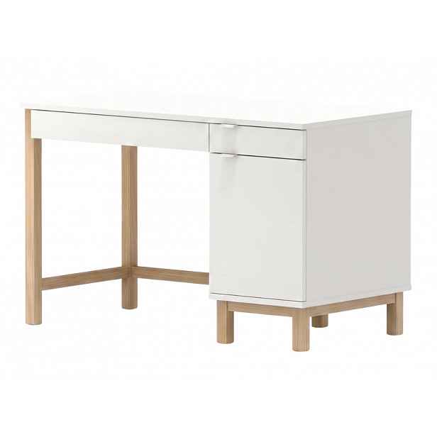 Dětský psací stůl MODEL se šuplíky a skříňkou Zvolte barvu: Bílá s bílým úchytem, Zvolte rozměr: 100x60 cm, Zvolte stranu: Pravá