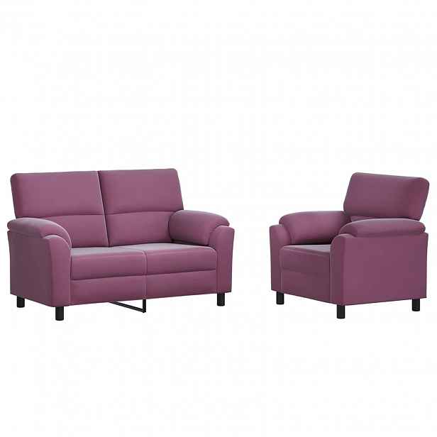 vidaXL Set pohovek 2 pcs Fialová Samet