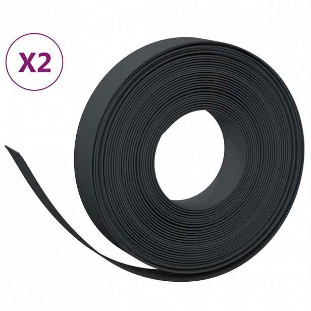 vidaXL Travní lemy 2 ks černé 10 m 10 cm polyethylen