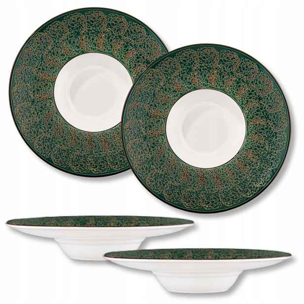 Hluboký porcelánový talíř kulatý zelený Wilmax 24 cm, 200 ml