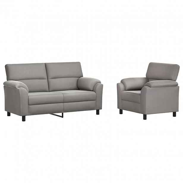 vidaXL Set pohovek 2 pcs Světle šedá Samet