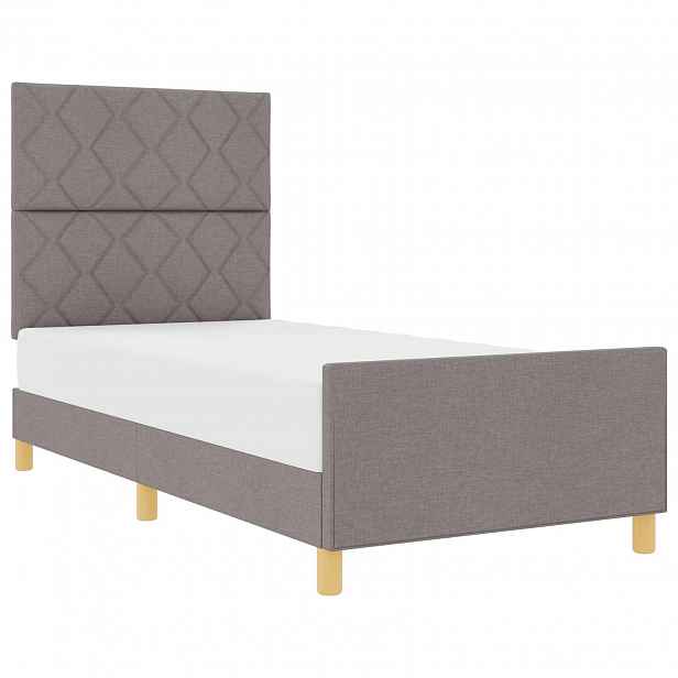 vidaXL Rám postele s čelo Taupe 100 x 200 cm textil
