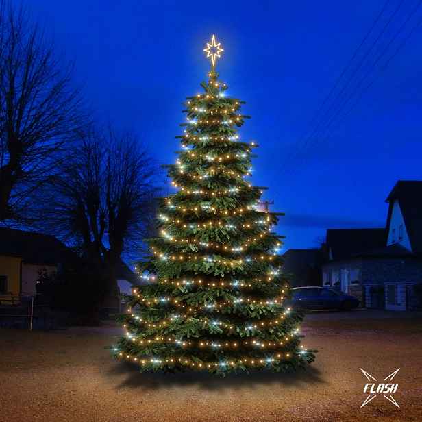 LED světelná sada na stromy vysoké 6-8 m, teplá bílá s Flash