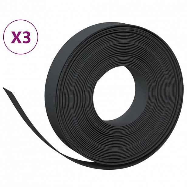 vidaXL Travní lemy 3 ks černé 10 m 10 cm polyethylen