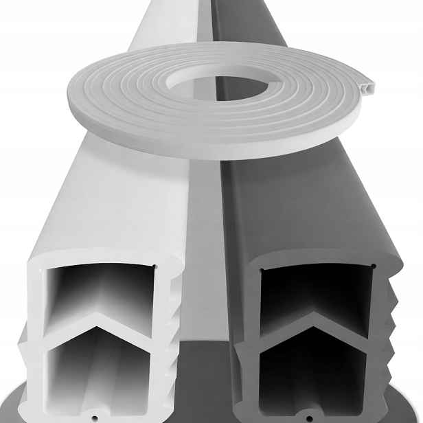 5 m těsnění ocelové zárubně z termoplastického elastomeru 16 x 12 mm