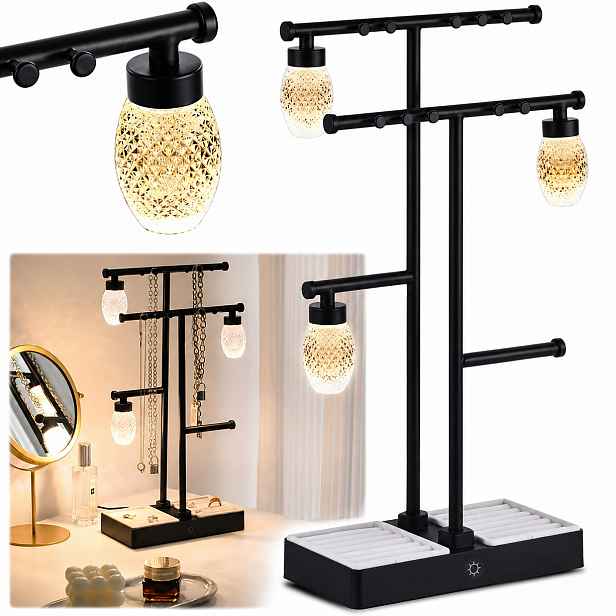 Noční lampa Led lampa stojan na šperky organizér expozice věšák