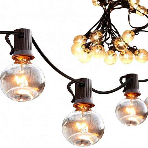 Světelné Girlandy Žárovky Ozdobné Solární Led Lampy Na Provázku 15 M