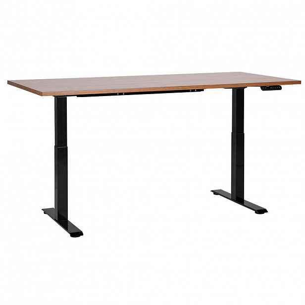 Beliani PSACÍ STŮL hnědočerný 160/72 cm elektrický výškově nastavitelný Destin III