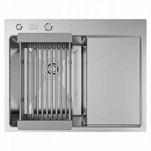 Kuchyňský Dřez 63X50 CM Nerezová Ocel 304 Inox S Dávkovačem