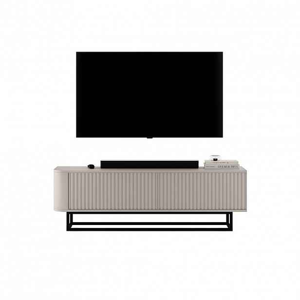 Meble Lindner TV STOLEK Aurora kašmírový matný 140 cm s kovovým rámem
