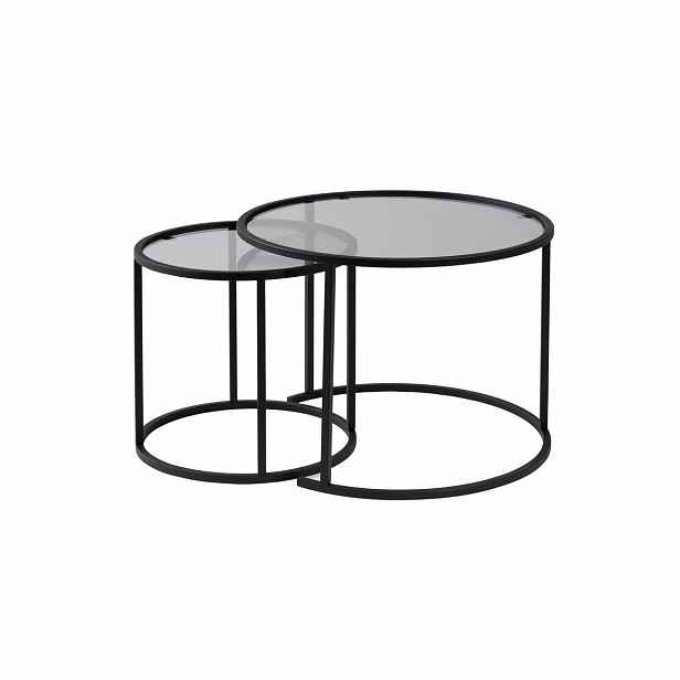 Sada konferenčních stolků Aurum Black and Grey 60 cm, 2 ks
