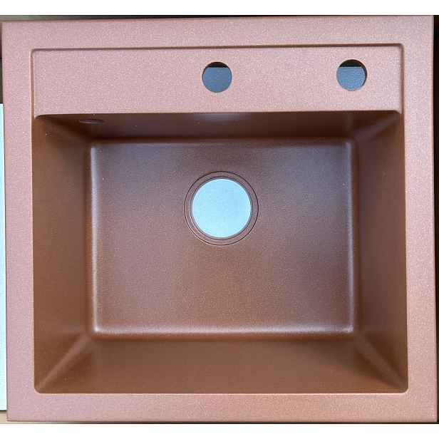 Granitový Zapuštěný Měděný Dřez 50x47 1-KOMOROVÝ Nový Quadron