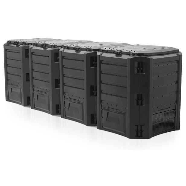 Kompostér 4 komorový Prosperplast 1600 l černý