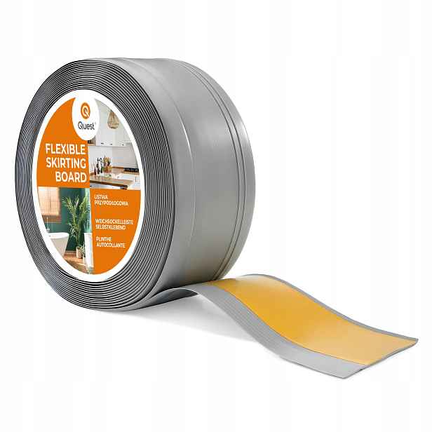 Podlahová lišta samolepicí Pvc, lišta Dekor, 70x20 mm, šedá 15 m