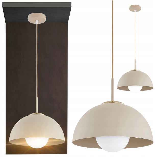 Závěsná lampa kašmírová bezová E27 30 cm elegantní kulatá, stylová a moderní
