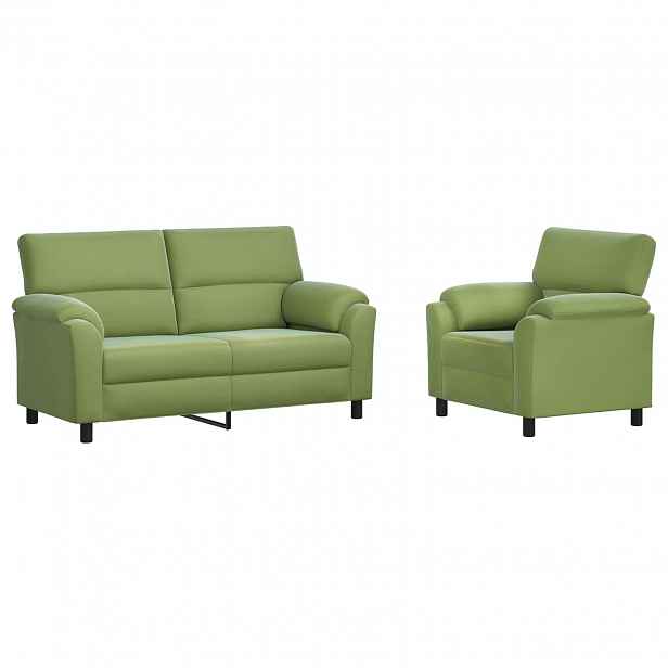 vidaXL Set pohovek 2 pcs Světlá zelená Samet