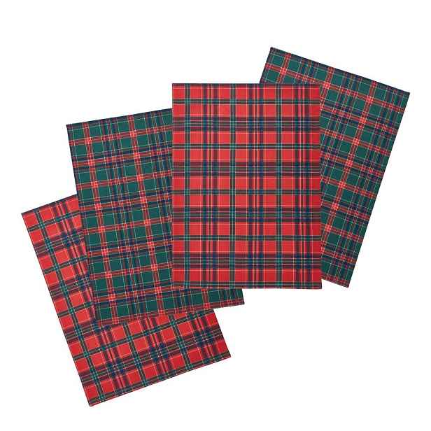 Bavlněné utěrky v sadě 4 ks s vánočním motivem 70x50 cm Christmas Tartan Check – Catherine Lansfield