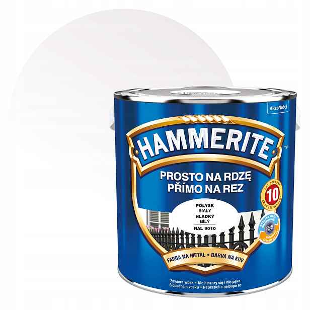 Hammerite Barva Na Kov Na Rez 2,5L Bílý Lesk