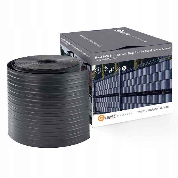 Stínící panelové pásy Silná 900 g/m2, antracit, 5 x 2,5 m, ustřižené pásy