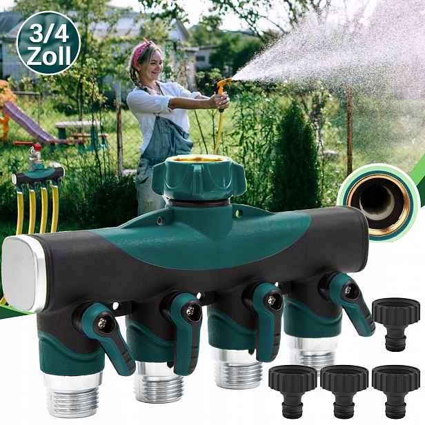 4-cestný rozdělovač zahradní hadice 3/4 "