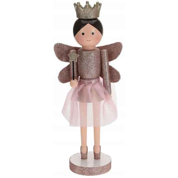 Andělská dřevěná ozdobná vánoční figurka 36 cm