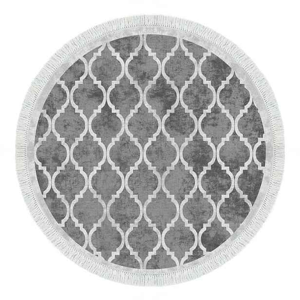 Conceptum Hypnose Kulatý koberec Fence 100 cm šedý