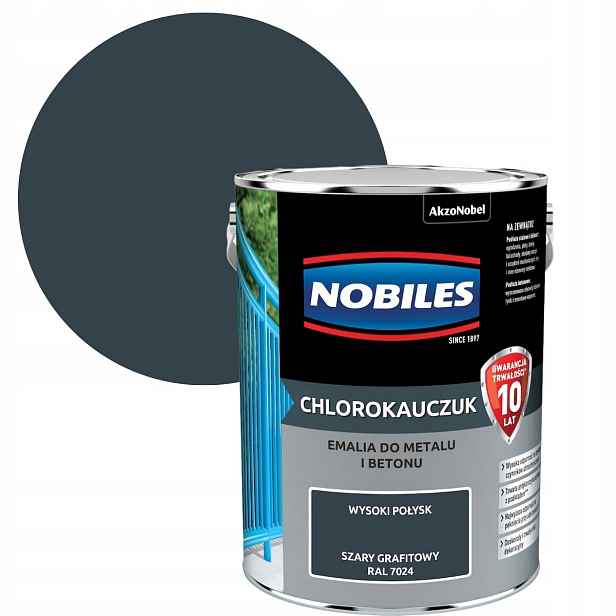 Nobiles Chlorokaučuk Ral 7024 5L Smalt Na Kov A Betonu