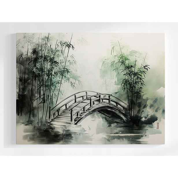 Obraz Na Plátně Canvas Grafika Japonsko Asie Park Zahrada Bambus Most 80x60