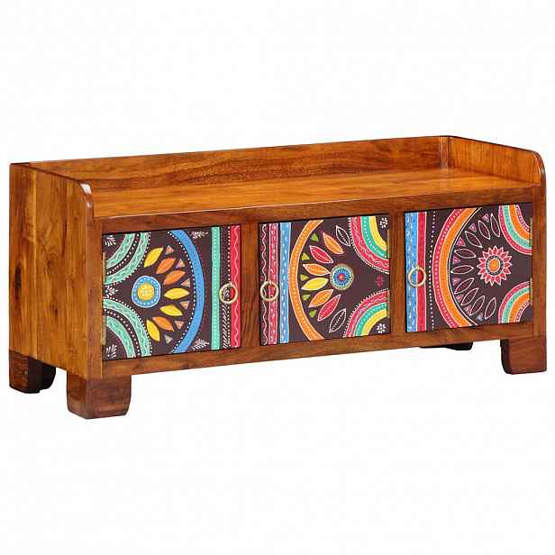 vidaXL Skříň na obuv Vícebarevný 90 x 35 x 40 cm Masivní akátové dřevo