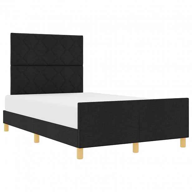 vidaXL Rám postele s čelo Černá 120 x 190 cm textil