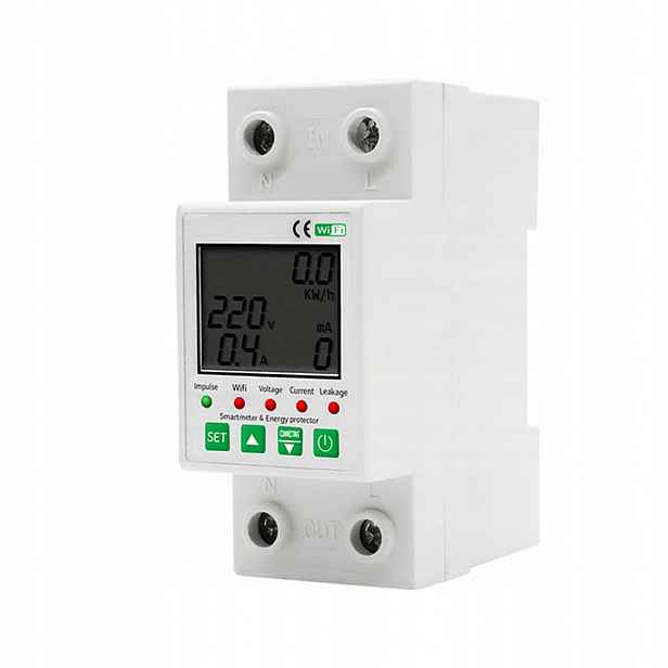 Elektroměr na Din lištu, Tuya WiFi 63A 230 V
