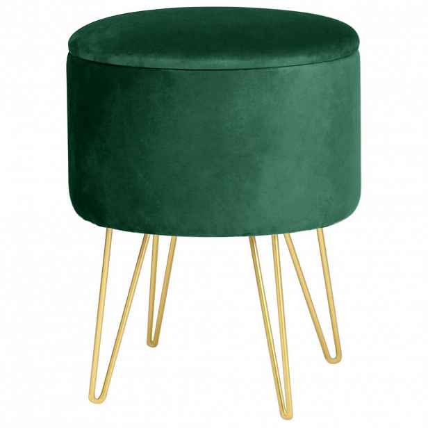 RAUMHIRSCH FURNITURE ČALOUNĚNÁ STOLIČKA zelená 35/45/35