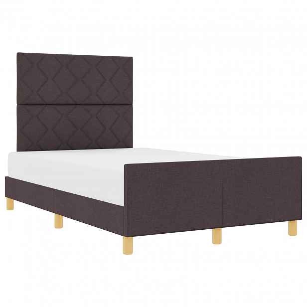 vidaXL Rám postele s čelo Tmavě hnědá 120 x 190 cm textil