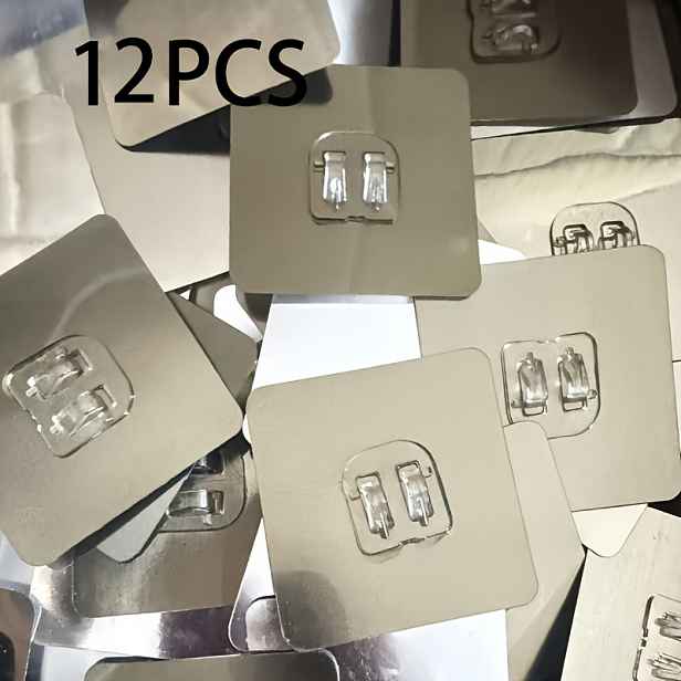 TEMU 12 ks Bezešvé háčky s drápem Samolepicí háčky Koupelnový organizér Příslušenství Průhledné samolepicí háčky Bez hřebíků Samolepicí háčky Bez