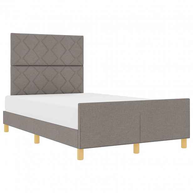 vidaXL Rám postele s čelo Taupe 120 x 190 cm textil