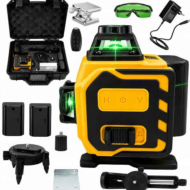 Laserová Vodováha 360 4D 16 Linií Příslušenství Laser Křížový Zelený