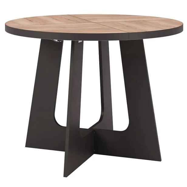 Szynaka Rozkládací jídelní stůl Belagio 110/160 cm černý/dub Halifax