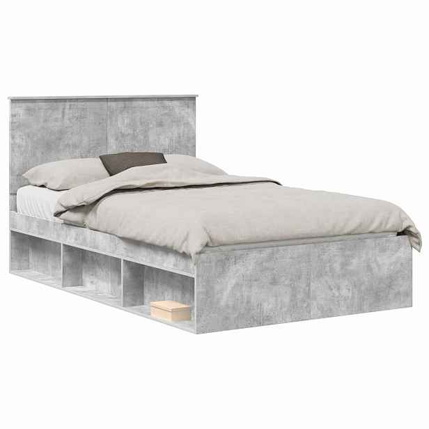 vidaXL Rám postele Betonově šedá 120 x 200 cm Masivní borové dřevo